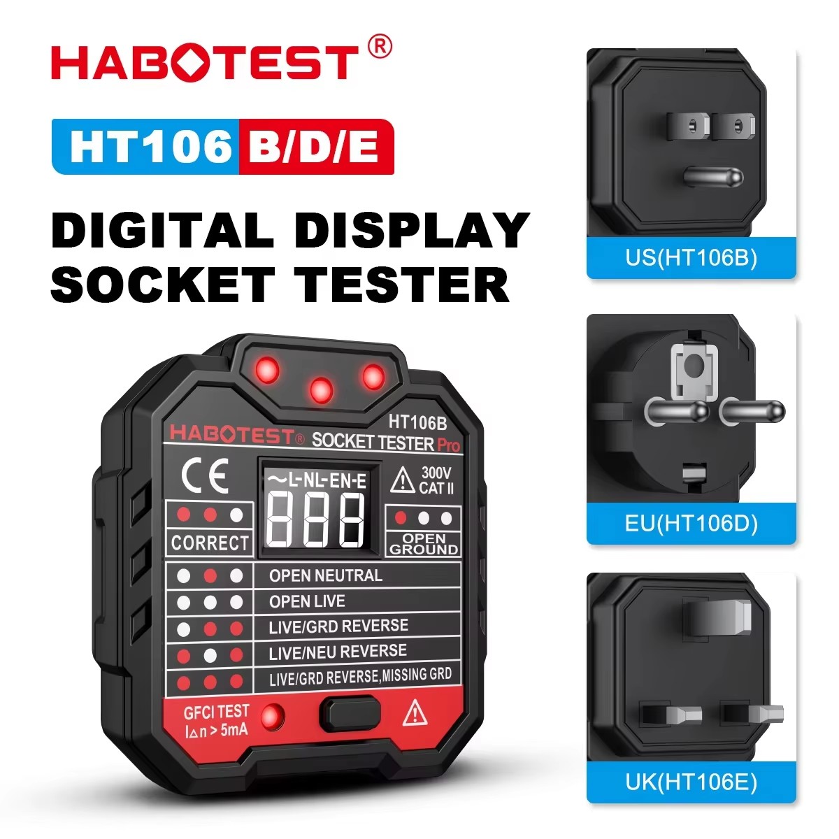 Power Tools Uk Review - HT106 Cyfrowy tester gniazd Pro Napięcie