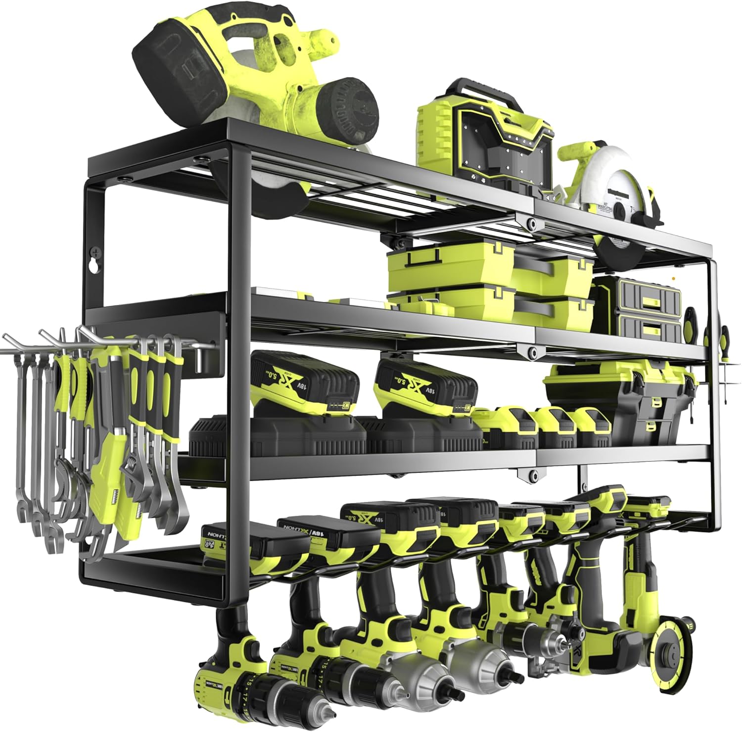 Power Tools Storage - 4-poziomowy ścienny organizer na elektronarzędzia z
