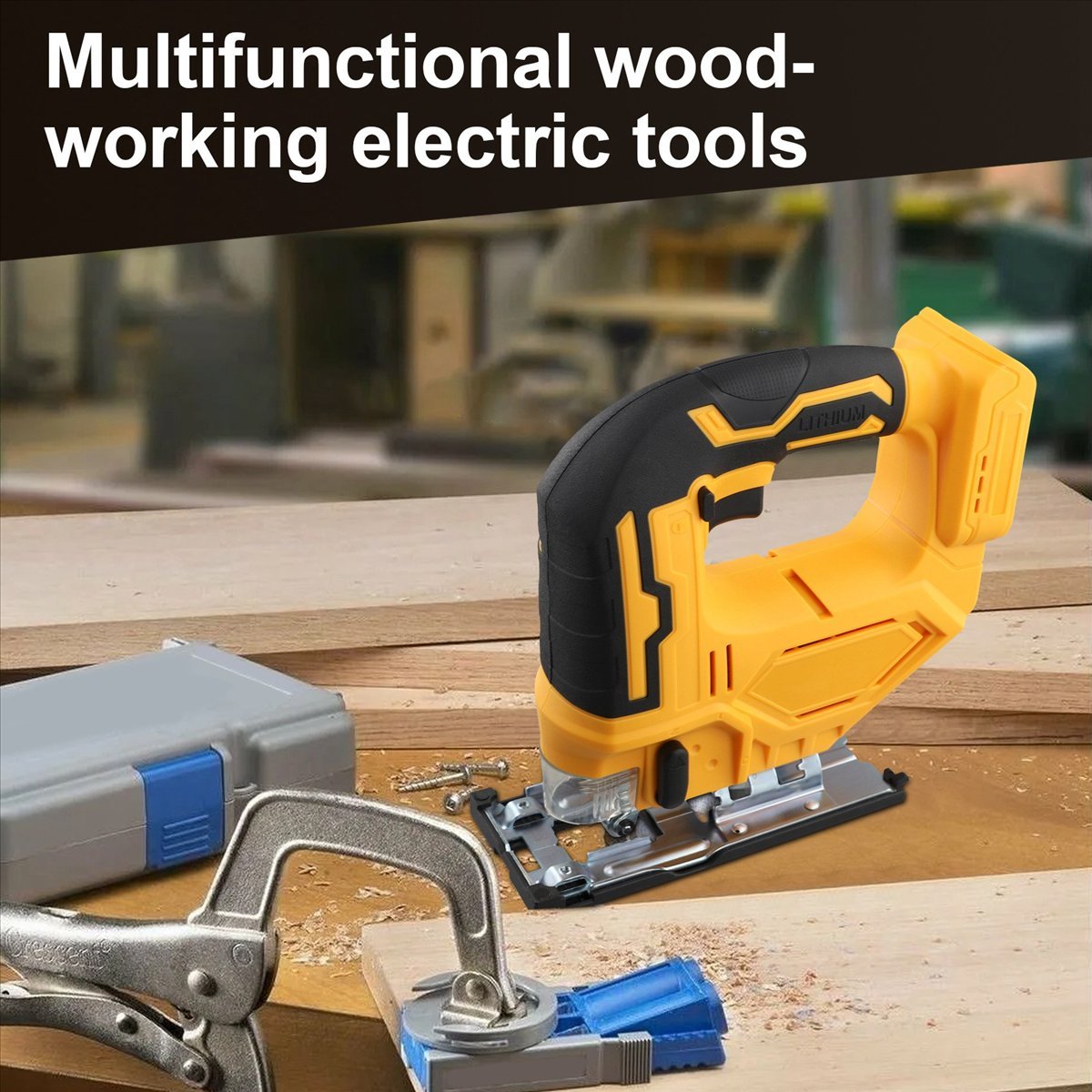 Power Tools Jigsaw - 【TODAY-BUY】Akumulatorowa wyrzynarka elektryczna 3-biegowa przenośna wielofunkcyjna