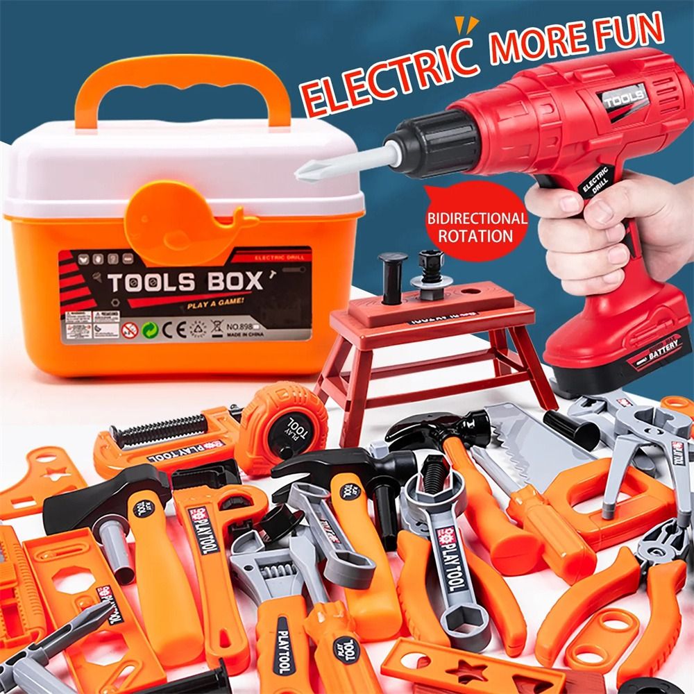 Power Tools Kids - Elektryczna wiertarka zabawka, narzędzia naprawcze, zabawki,