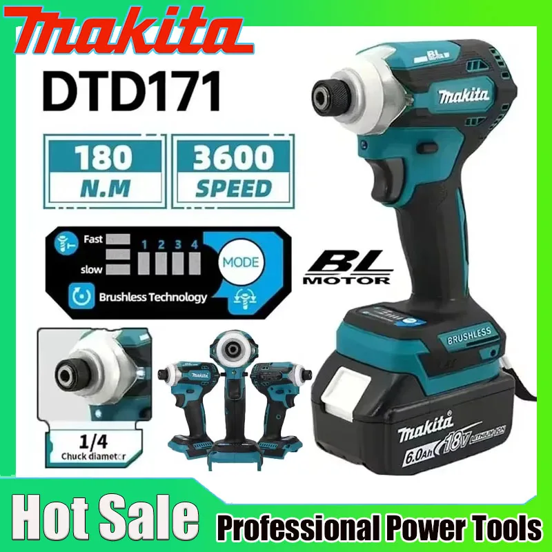 Cordless Drill Driver - Wkrętarka udarowa bezszczotkowa Makita DTD171, wiertarko-wkrętarka