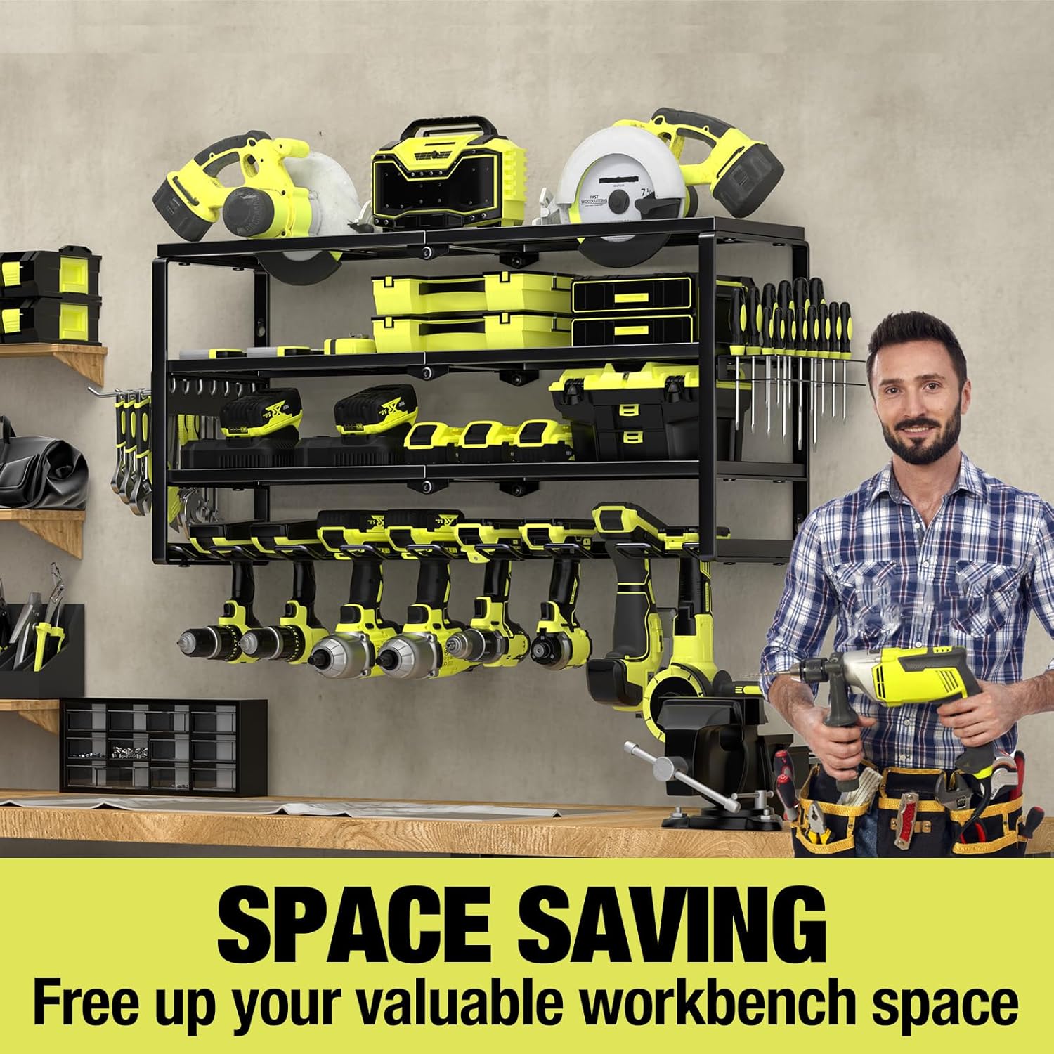 4-poziomowy ścienny organizer  – Power Tools Storage recenzja i cena