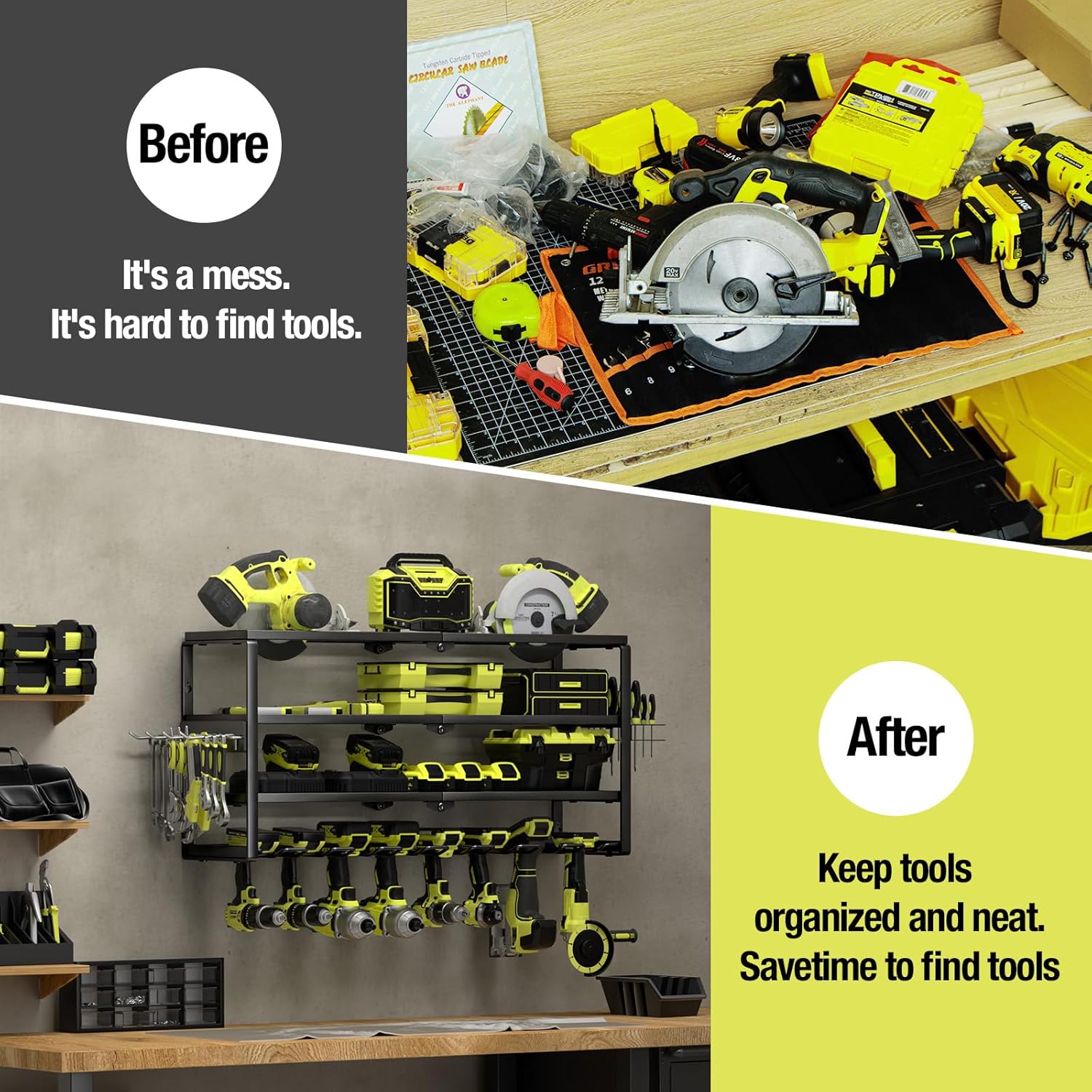 4-poziomowy ścienny organizer  – Power Tools Storage recenzja i cena