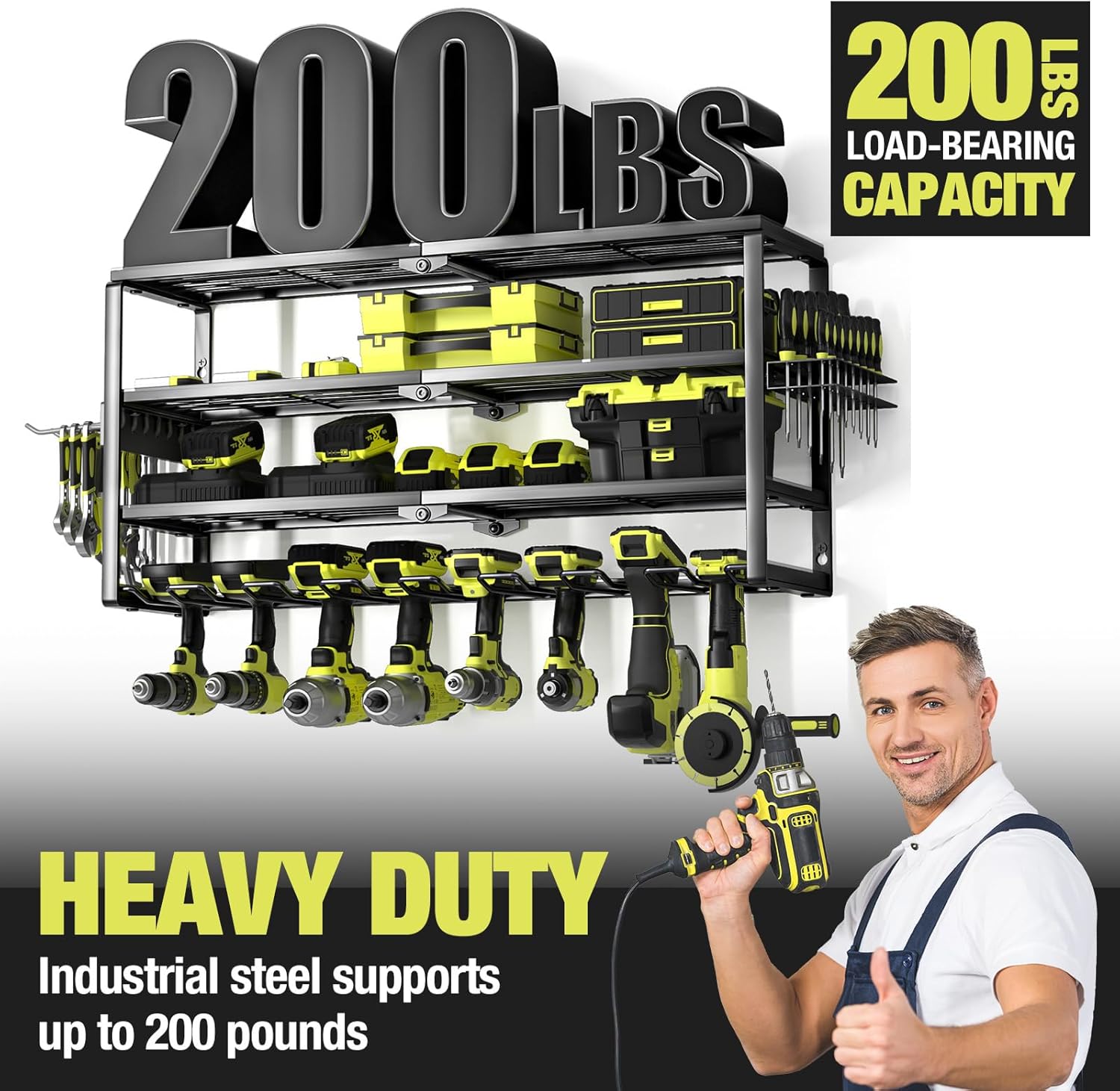 4-poziomowy ścienny organizer  – Power Tools Storage recenzja i cena
