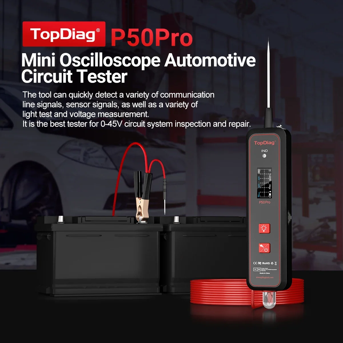 Oscyloskop Topdiag P50pro JDia – Power Tools Pro recenzja i cena