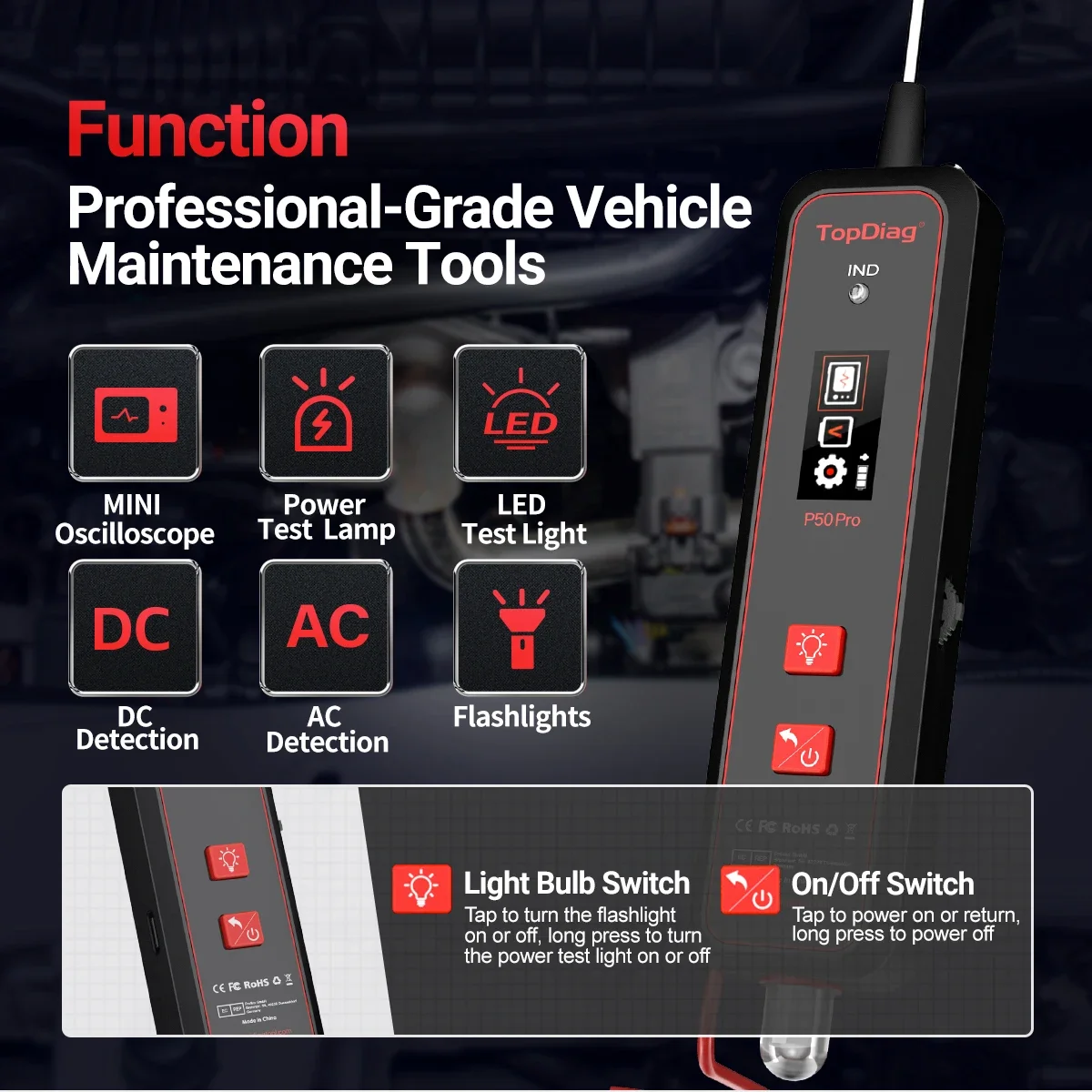 Oscyloskop Topdiag P50pro JDia – Power Tools Pro recenzja i cena